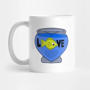 Fish Inside the Aquarium with Love Mug